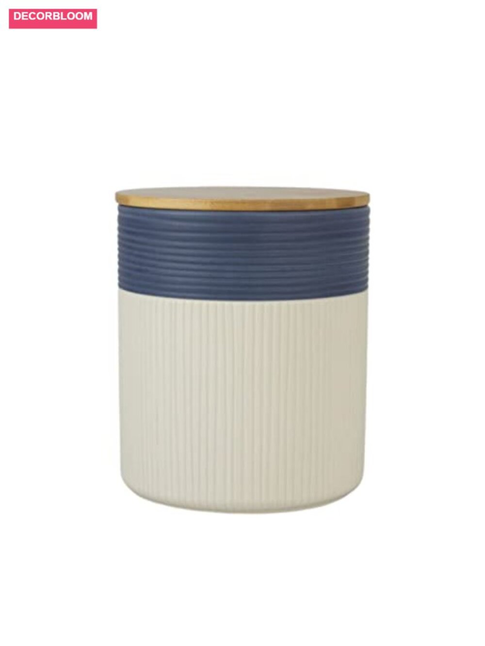3-Piece Ceramic Kitchen Canister Set with Bamboo Lids, Airtight Food Storage - Picture 2 of 4